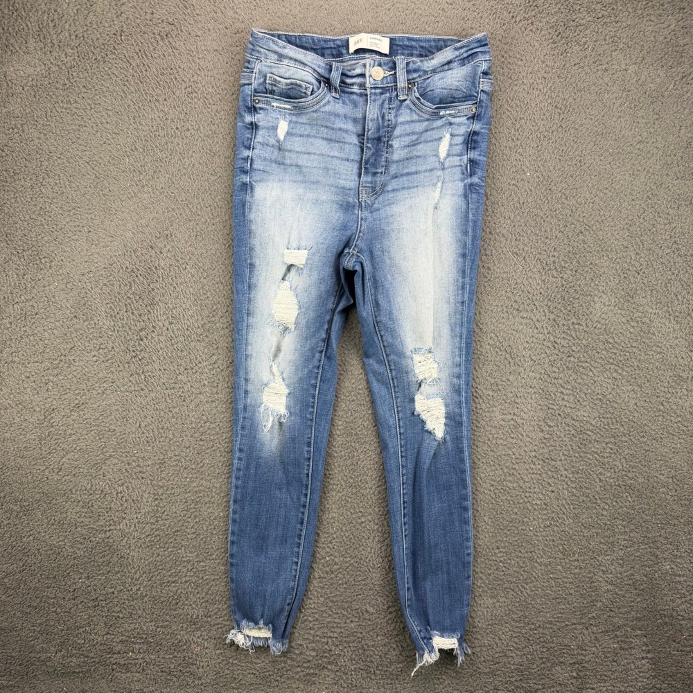 BKE Parker High Rise Ankle Skinny Jeans Women 25 Distressed Light Wash Denim